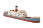 Papoose realistic handmade wooden ship model on a white background