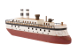 Papoose large handmade wooden childrens toy ship on a white background