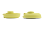 PlanToys green natural rubber bath toy boat and submarine on a white background