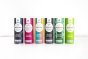 6 different scents of the Ben & Anna eco-friendly paper deodorant sticks lined up on a white background