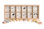 Grapat eco-friendly wild wooden creatures toy set laid out on a white background in front of their wooden box