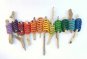 Grapat Loose Parts Wooden Rainbow Rings 12 Colours Supplementary Set, 72 piece set threaded on sticks in 12 colours