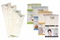 Packs of the Grovia organic prefold nappy cloths laid out on a white background