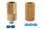 3 Papoose wooden tubes stacked on top of each other next to some Grapat counters showing 1+2=3