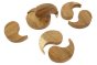 Pieces of the Papoose wooden yim yam toys laid out on a white background