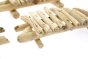 Close up of the Papoose plastic-free woodland fence panel toys on a white background