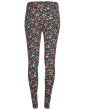 back of black adult leggings with the floral print from frugi