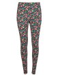 black adult leggings with the floral print from frugi