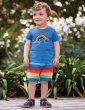 Frugi Little stripy shorts in rainbow prints
