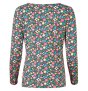 back of adult organic cotton long sleeve bryher top with the floral print from frugi