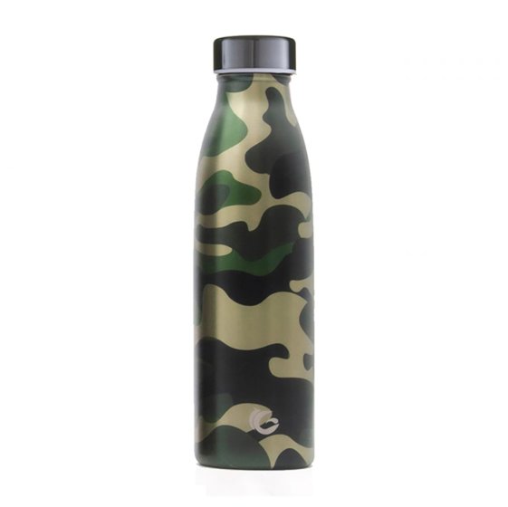 One Green Bottle 500ml, plastic free stainless steel bottle on a white background
