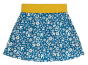 Frugi Organic Cotton Felicity loch blue blom floral skort with yellow stretchy waistband