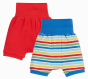 Frugi Rainbow Stripe/Red Shallot Shorts 2 Pack