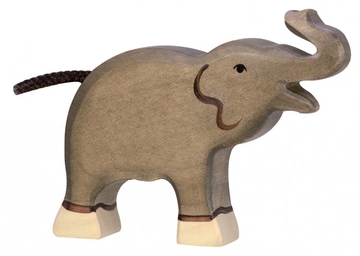 Holztiger Small Elephant With Raised Trunk