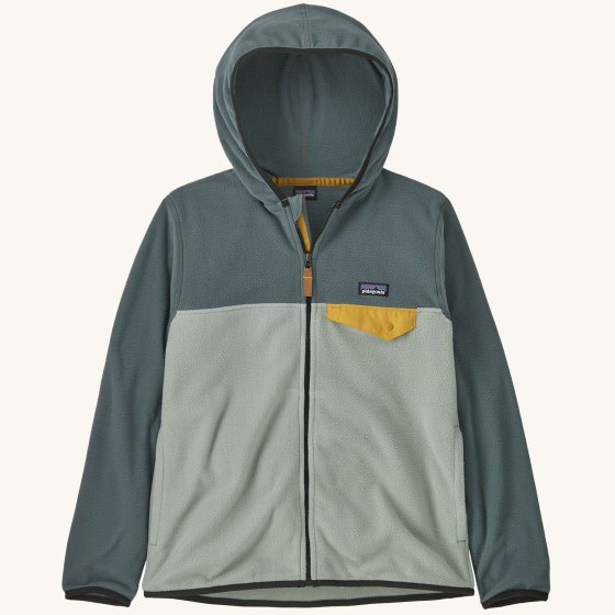 Patagonia Kids Micro-D Hooded Fleece Jacket - Sleet Green