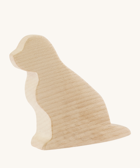 Bumbu Natural Wooden Giraffe - Paint Your Own. A hand crafted dog in natural wood grain and with a smooth finish, on a cream background