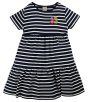 breton rosa tiered dress with dragonfly and flowers chest applique from frugi