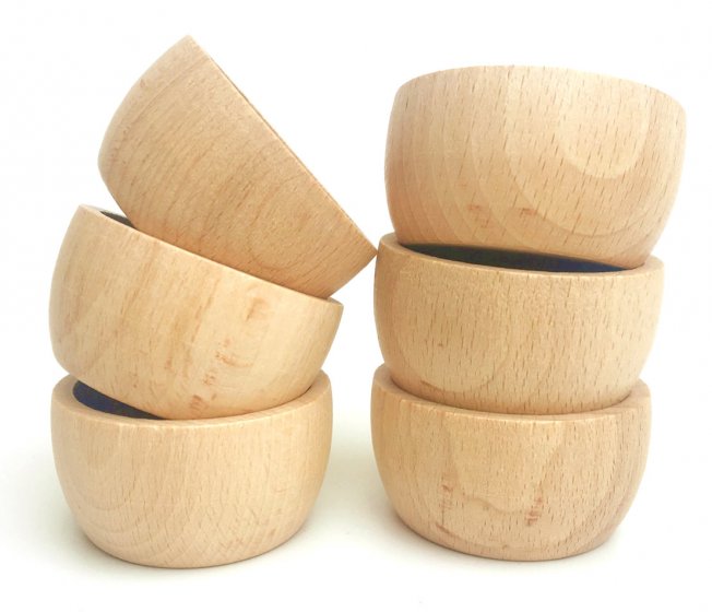 Grapat Loose Parts 6 Natural Wooden Toy Sorting Bowls