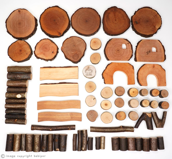 Magic Wood Eco Blocks - 72 Piece Set, Net Bag 
