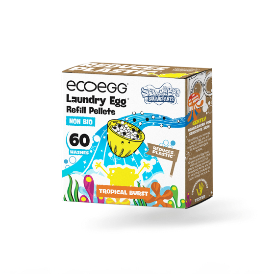 Ecoegg SpongeBob NON BIO Laundry Egg Refill Pellets - Tropical Burst, on a white background