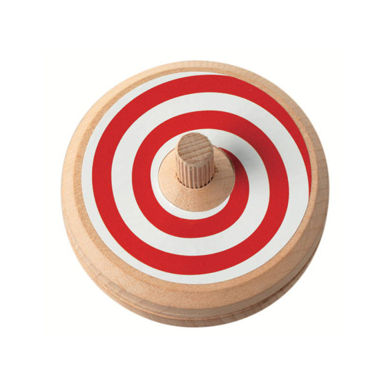 Fagus eco-friendly wooden spiral spinning disc toy on a white background