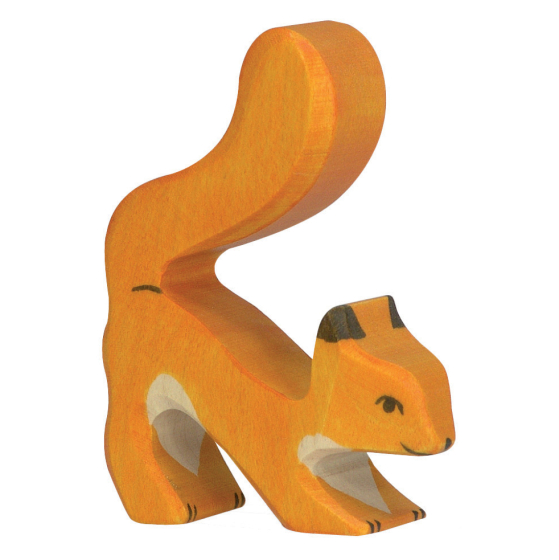 Holztiger orange standing squirrel figure 