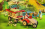 Ostheimer lifestyle scene with Ostheimer tractor, Hay Cart, Farmer, and farm animals