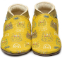 Inch Blue Monster Mash baby leather shoes yellow and painted monsters in white and blue