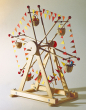 Kraul Ferris wheel construction set up with baskets, decorations and dolls