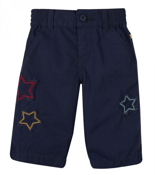 Frugi navy organic cotton Silas star shorts