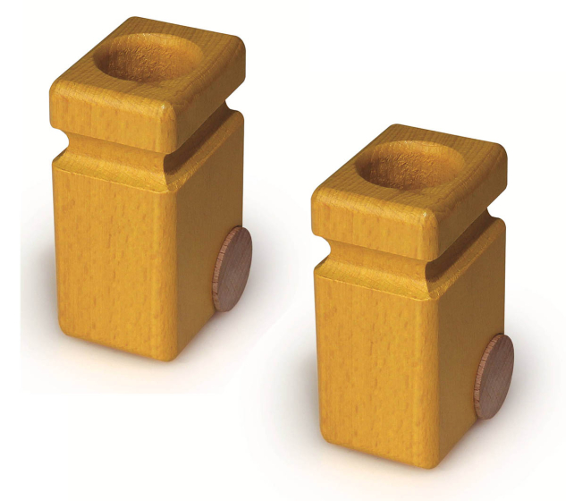 Fagus wooden garbage bins in yellow colour two of