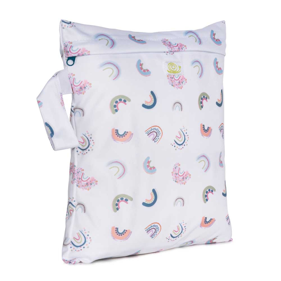 Baba & Boo rainbow print small nappy bag.