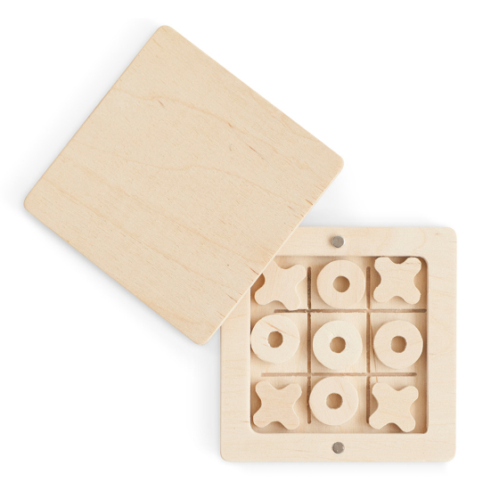 Babai toys eco-friendly wooden tic tac toe game on a white background