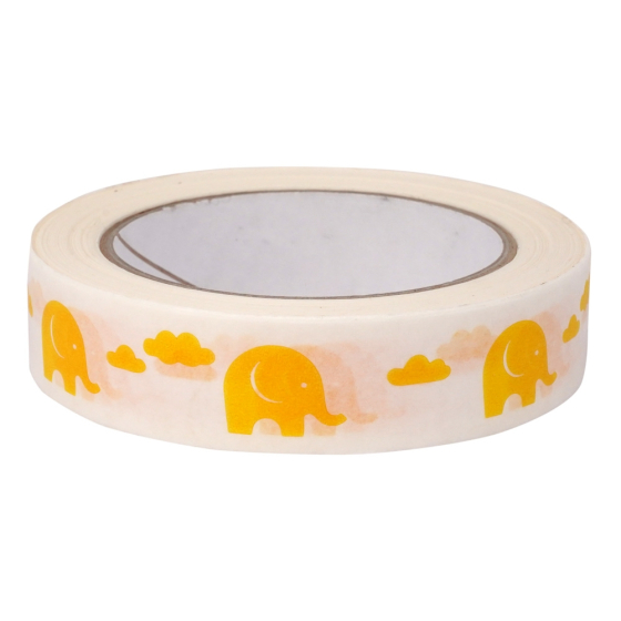 Babipur Elephant Eco Paper Tape - Yellow