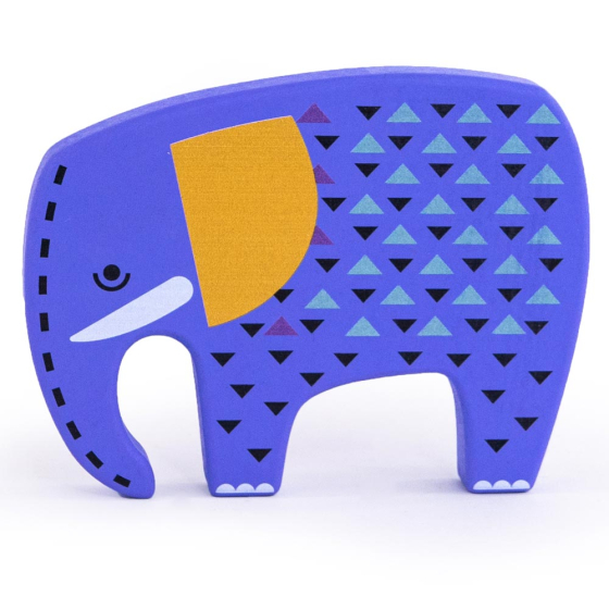 bajo painted wooden toy elephant figure