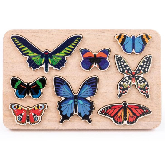 bajo wooden toy butterfly shape sorter