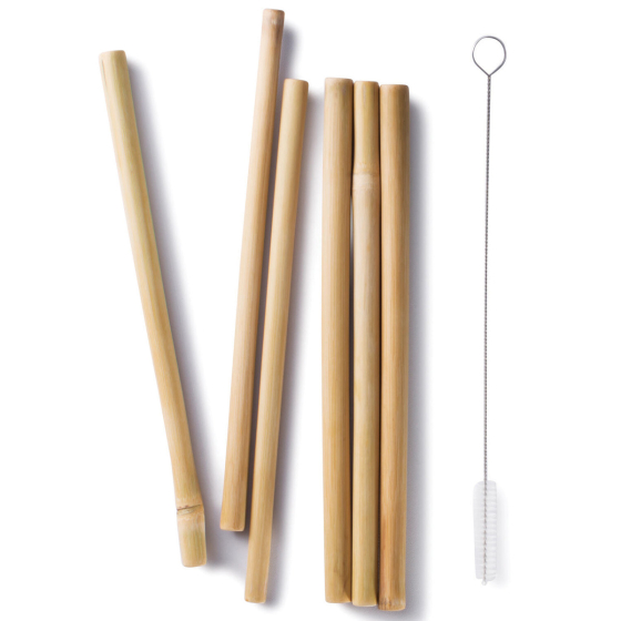 Bambu Reusable Bamboo Straws pictured on a plain white background