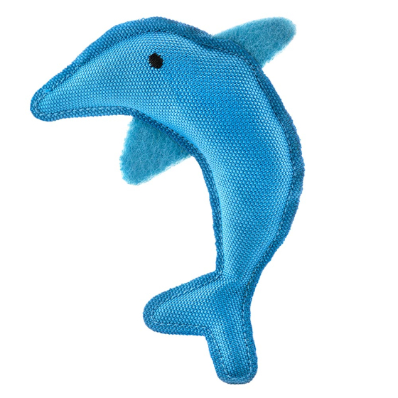 Beco Pets sustainable natural catnip dolphin pet toy on a white background