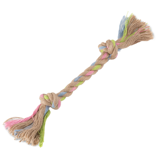 Beco Pets sustainable double knot hemp rope dog toy on a white background.
