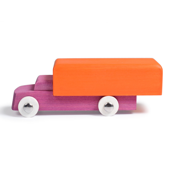 Bumbu eco-friendly handmade wooden car #7 on a white background