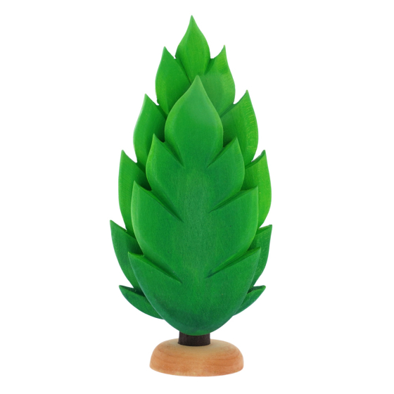 Bumbu handmade large green wooden thuja tree toy on a white background
