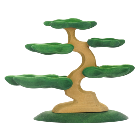Bumbu handmade wooden bonsai tree toy on a white background