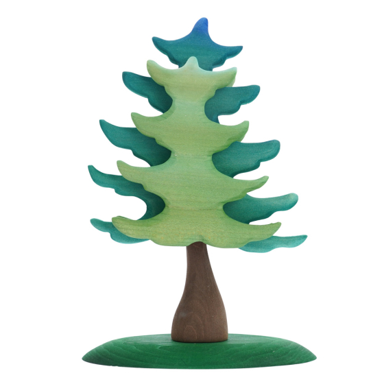 Bumbu large handmade green spruce tree toy on a white background