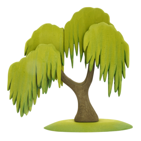 Bumbu handmade wooden willow tree toy on a white background