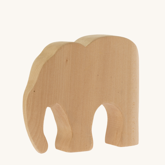 Bumbu Natural Wooden Giraffe - Paint Your Own. A hand crafted Elephant in natural wood grain and with a smooth finish, on a cream background