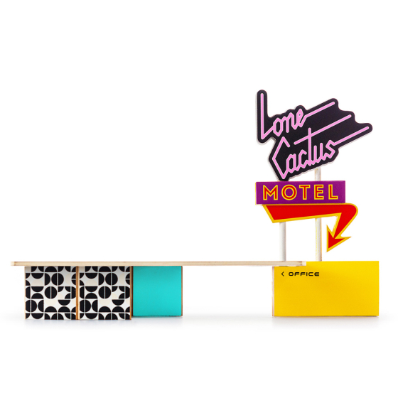 Side of the Candylab lone cactus motel toy set on a white background