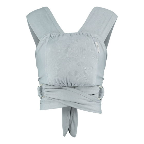Close caboo lite baby carrier in the alloy colour on a white background