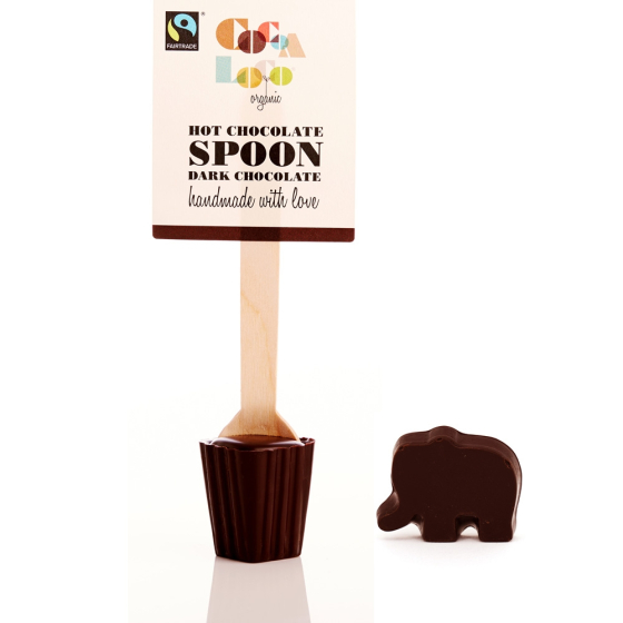 Cocoa Loco Babipur Dark Hot Chocolate Spoon & Elephant - Vegan