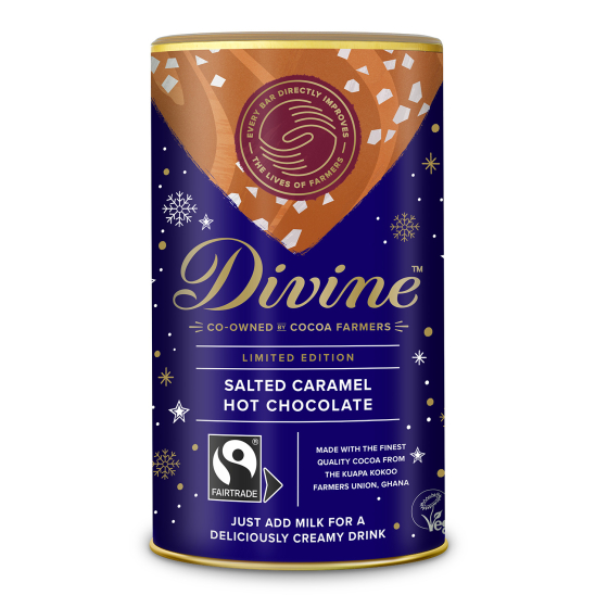 Divine salted caramel hot chocolate tub