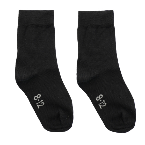 Eco Outfitters kids black organic cotton ankle socks on a white background